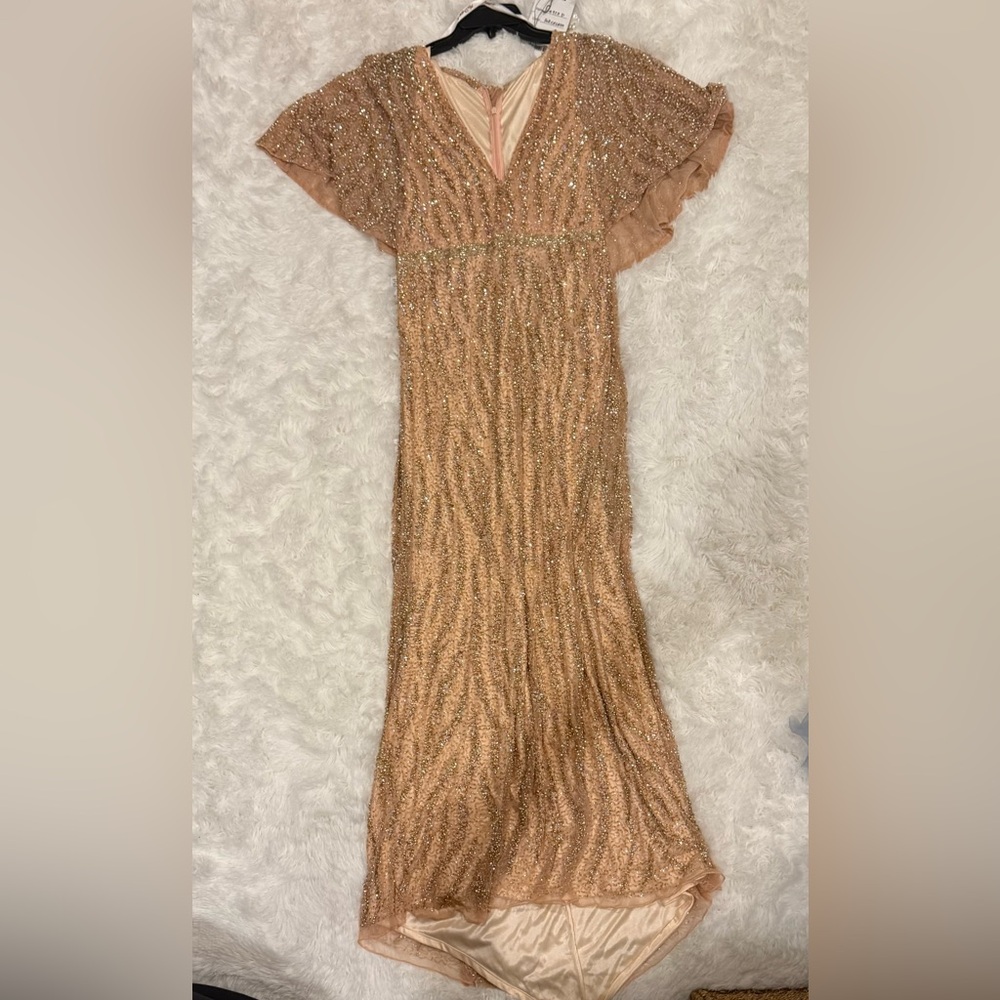 Mac Duggal Glittering Porcelain Evening Gown NWT